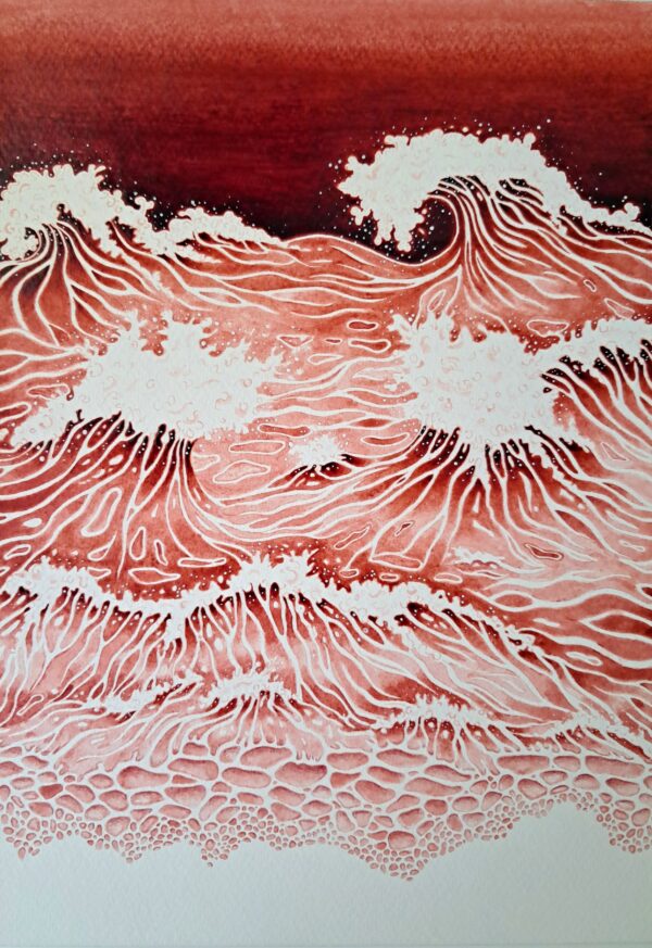 vagues en eruption