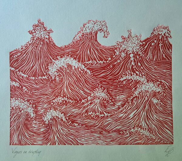 vagues en eruption