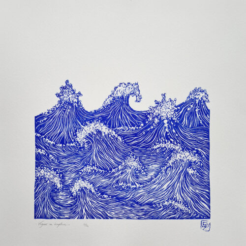 Vagues en éruption - 30x30 cm – Image 3