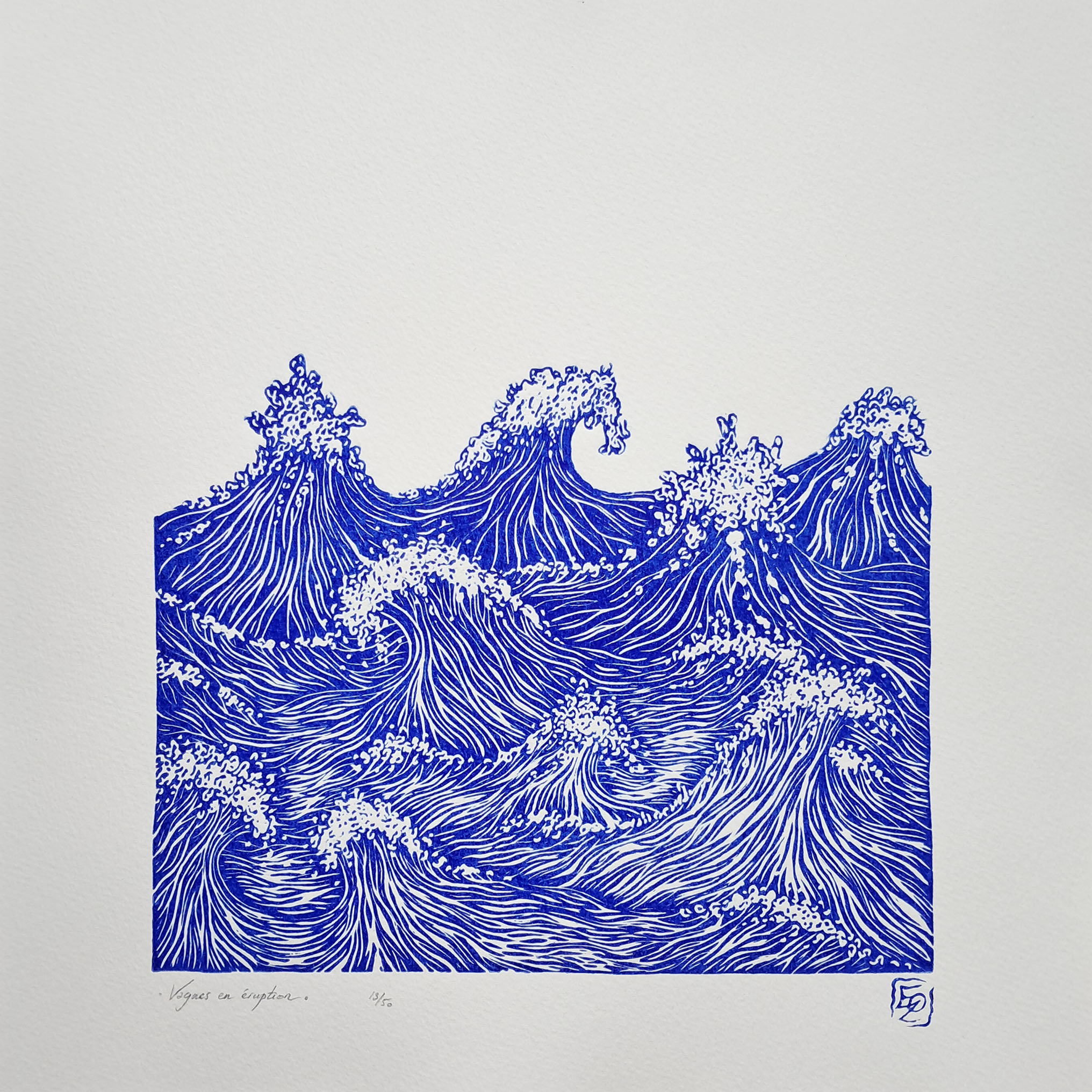Vagues en éruption - 30x30 cm – Image 3