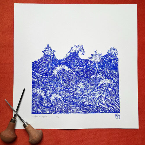 Vagues_Bleues_home Vagues en éruption - 30x30 cm